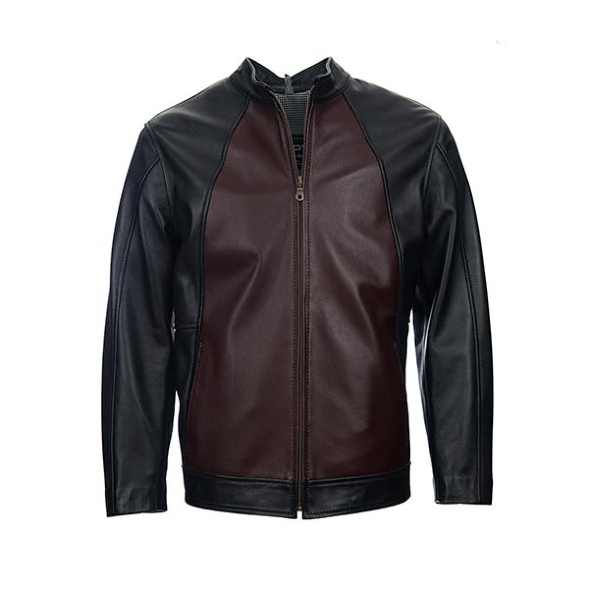 Leather Men's Jacket - Izm 3 (Black-Brown)