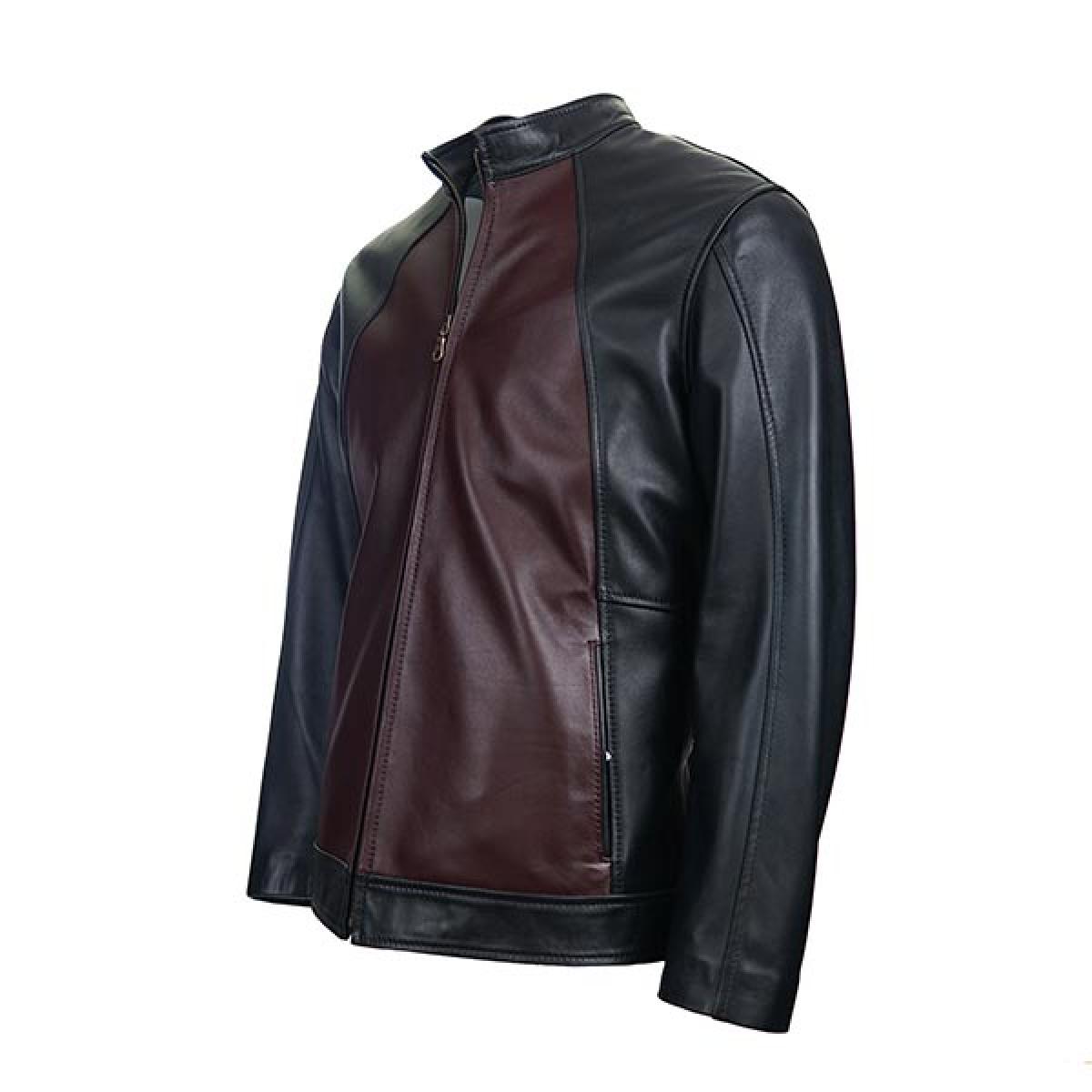 Leather Men's Jacket - Izm 3 (Black-Brown)