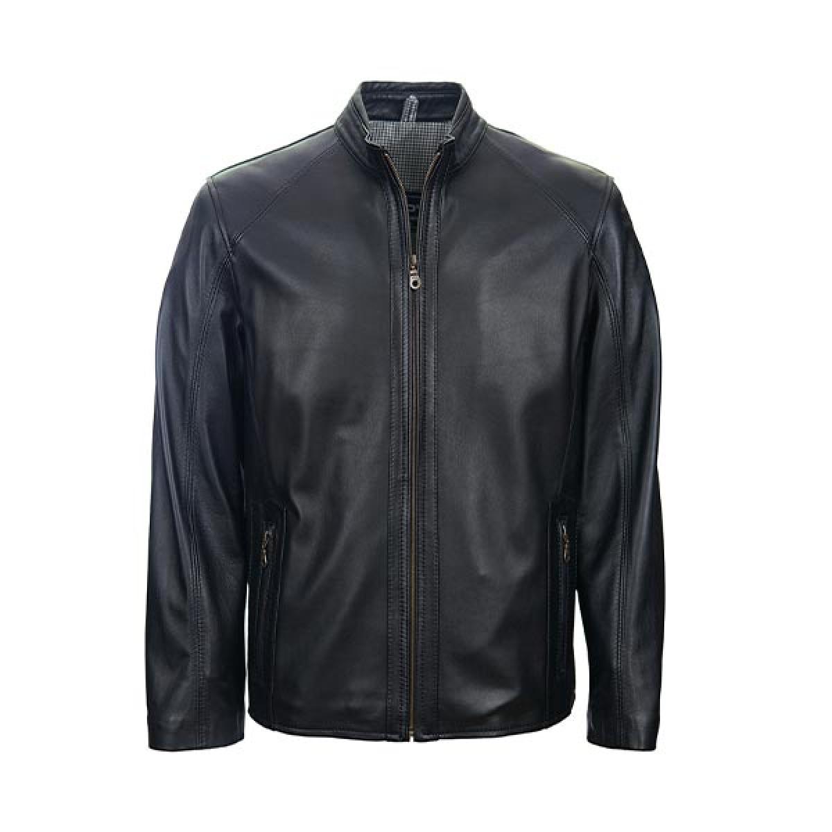 Leather Men's Jacket - Bob (Black)