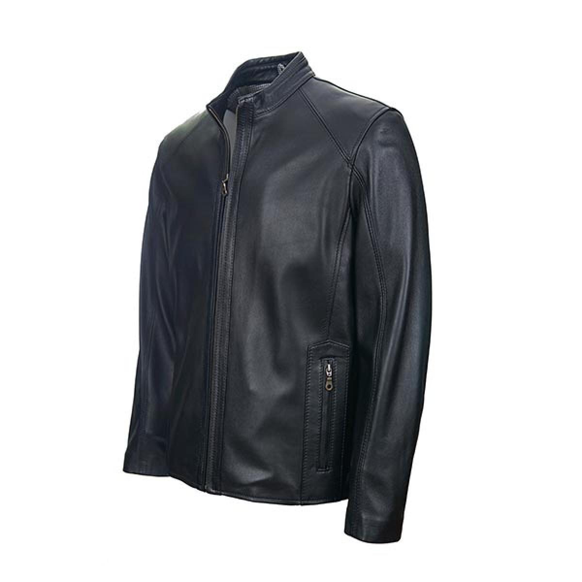 Leather Men's Jacket - Bob (Black)